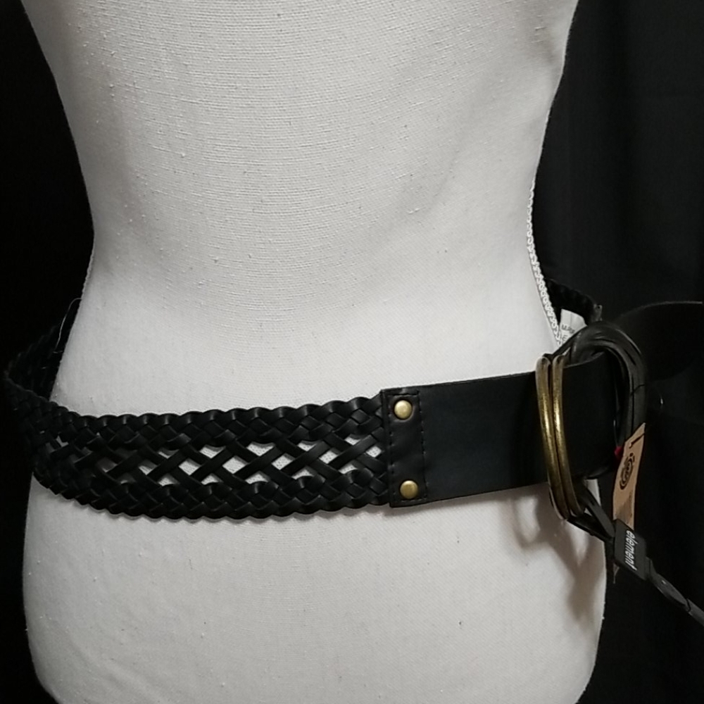 Weaved Black Leather Belt by Element